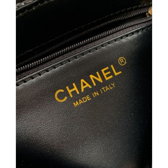 Replica Chanel Kelly Tote Handbag Raffia Black AS4416