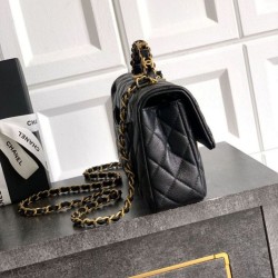 Replica Chanel Small Flap Bag with Top Handle AS5702 Black Replica Chanel Small Flap Bag with Top Handle AS5702 Black
