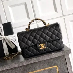Replica Chanel Small Flap Bag with Top Handle AS5702 Black