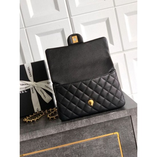 Replica Chanel Small Flap Bag with Top Handle AS5702 Black