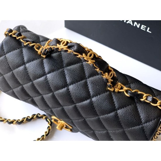 Replica Chanel Small Flap Bag with Top Handle AS5702 Black