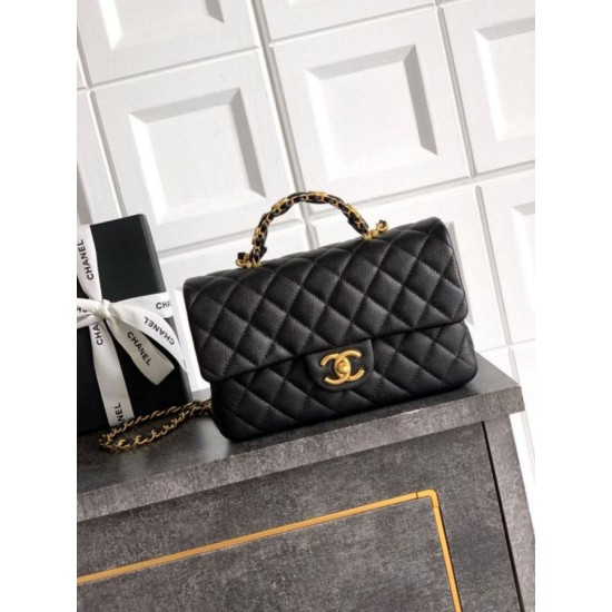 Replica Chanel Small Flap Bag with Top Handle AS5702 Black