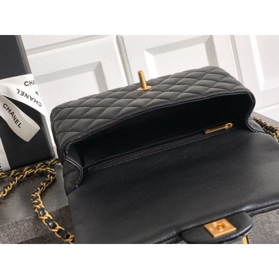Replica Chanel Small Flap Bag with Top Handle AS5702 Black