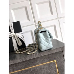 Replica Chanel Small Flap Bag with Top Handle AS5702 Light Blue
