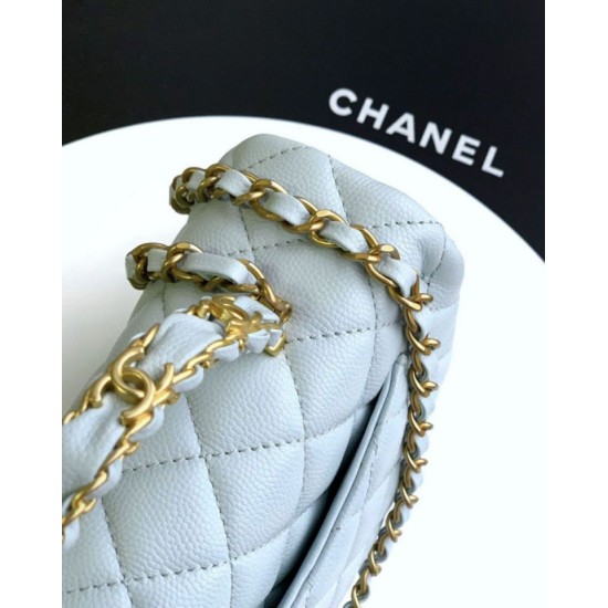 Replica Chanel Small Flap Bag with Top Handle AS5702 Light Blue