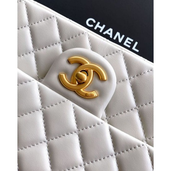 Replica Chanel Small Classic Flap CF Bag Shiny lambskin White