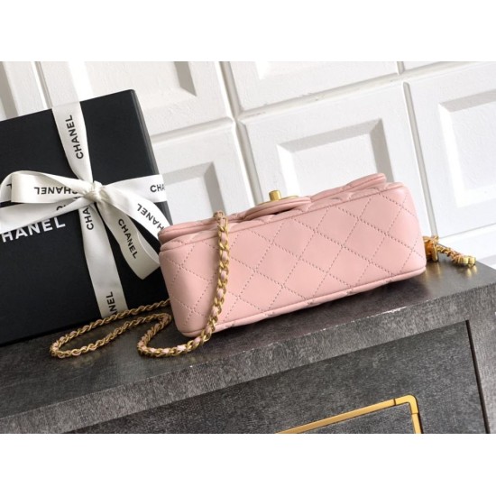 Replica Chanel Small Classic Flap CF Bag Shiny lambskin Pink