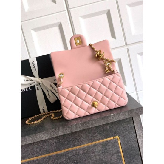 Replica Chanel Small Classic Flap CF Bag Shiny lambskin Pink