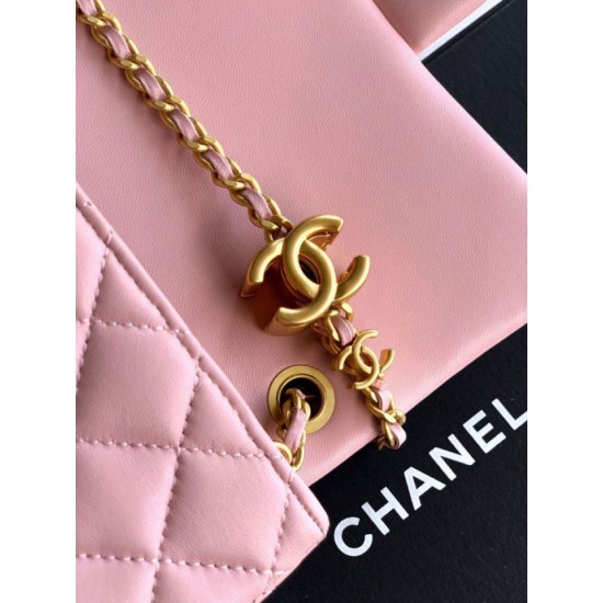 Replica Chanel Small Classic Flap CF Bag Shiny lambskin Pink