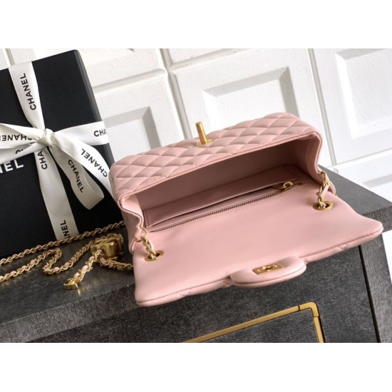 Replica Chanel Small Classic Flap CF Bag Shiny lambskin Pink