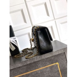 Replica Chanel Small Classic Flap CF Bag Shiny lambskin Black