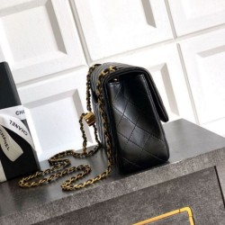 Replica Chanel Small Classic Flap CF Bag Shiny lambskin Black