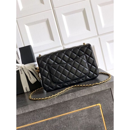 Replica Chanel Small Classic Flap CF Bag Shiny lambskin Black
