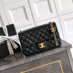 Replica Chanel Small Classic Flap CF Bag Shiny lambskin Black