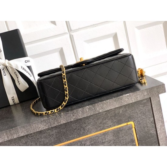 Replica Chanel Small Classic Flap CF Bag Shiny lambskin Black