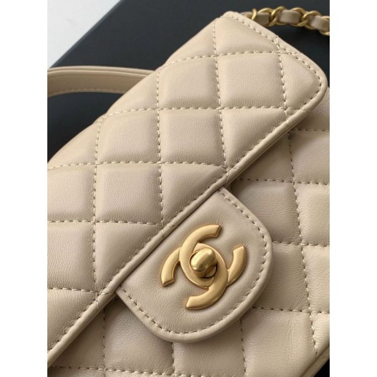 Replica Chanel 25P Small Flap Bag with Top Handle AS5355 Apricot