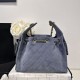 Replica Chanel 25c AS5293 Small Vintage Hobo Drawstring bucket Bag Deerskin Blue 