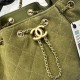 Replica Chanel 25c AS5293 Small Vintage Hobo Drawstring bucket Bag Deerskin Green