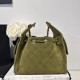 Replica Chanel 25c AS5293 Small Vintage Hobo Drawstring bucket Bag Deerskin Green