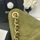 Replica Chanel 25c AS5293 Small Vintage Hobo Drawstring bucket Bag Deerskin Green