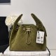 Replica Chanel 25c AS5293 Small Vintage Hobo Drawstring bucket Bag Deerskin Green
