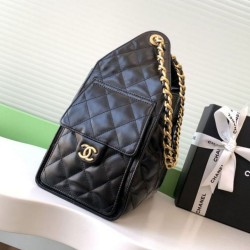 Replica Chanel 25c AS5293 Small Vintage Hobo Drawstring bucket Bag cowhide Black Replica Chanel 25c AS5293 Small Vintage Hobo Drawstring bucket Bag cowhide Black