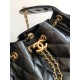 Replica Chanel 25c AS5293 Small Vintage Hobo Drawstring bucket Bag cowhide Black