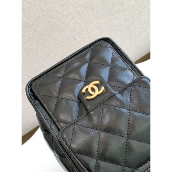 Replica Chanel 25c AS5293 Small Vintage Hobo Drawstring bucket Bag cowhide Black