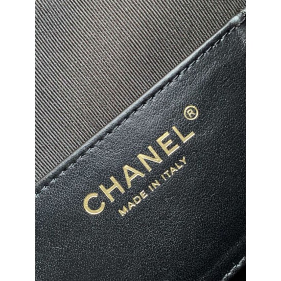 Replica Chanel 25c AS5293 Small Vintage Hobo Drawstring bucket Bag cowhide Black