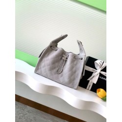 Replica Chanel 25c AS5293 Small Vintage Hobo Drawstring bucket Bag Suede Gray