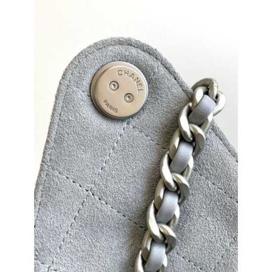 Replica Chanel 25c AS5293 Small Vintage Hobo Drawstring bucket Bag Suede Gray