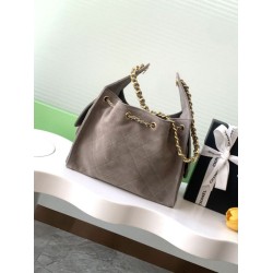 Replica Chanel 25c AS5293 Small Vintage Hobo Drawstring bucket Bag Suede light Purple