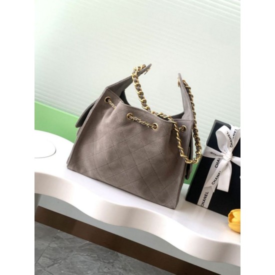 Replica Chanel 25c AS5293 Small Vintage Hobo Drawstring bucket Bag Suede light Purple
