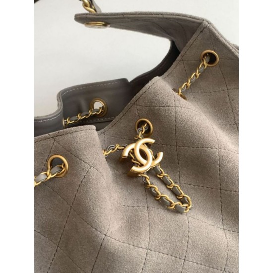 Replica Chanel 25c AS5293 Small Vintage Hobo Drawstring bucket Bag Suede light Purple