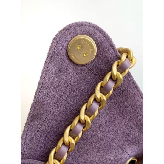 Replica Chanel 25c AS5293 Small Vintage Hobo Drawstring bucket Bag Suede Purple