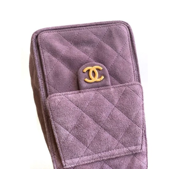 Replica Chanel 25c AS5293 Small Vintage Hobo Drawstring bucket Bag Suede Purple