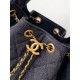 Replica Chanel 25c AS5293 Small Vintage Hobo Drawstring bucket Bag Denim Black