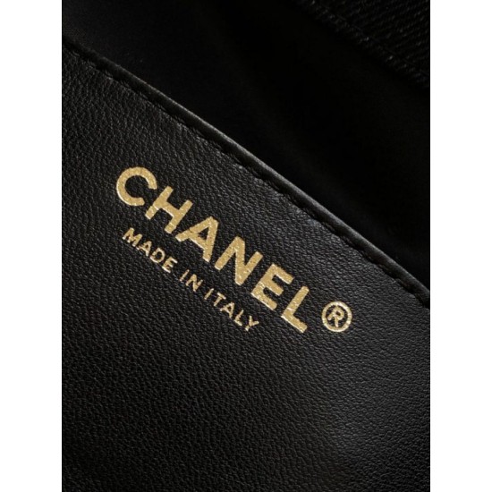 Replica Chanel 25c AS5293 Small Vintage Hobo Drawstring bucket Bag Denim Black