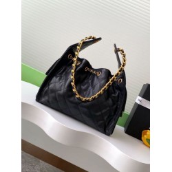 Replica Chanel 25c AS5293 Small Vintage Hobo Drawstring bucket Bag Grained Calfskin Black