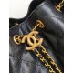 Replica Chanel 25c AS5293 Small Vintage Hobo Drawstring bucket Bag Grained Calfskin Black