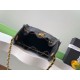 Replica Chanel 25c AS5293 Small Vintage Hobo Drawstring bucket Bag Grained Calfskin Black