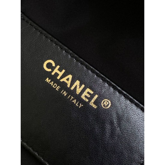Replica Chanel 25c AS5293 Small Vintage Hobo Drawstring bucket Bag Grained Calfskin Black