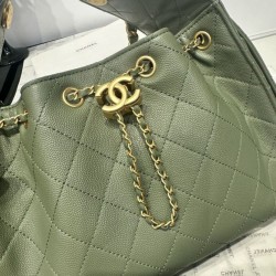 Replica Chanel 25c AS5293 Small Vintage Hobo Drawstring bucket Bag Grained Calfskin Green Replica Chanel 25c AS5293 Small Vintage Hobo Drawstring bucket Bag Grained Calfskin Green