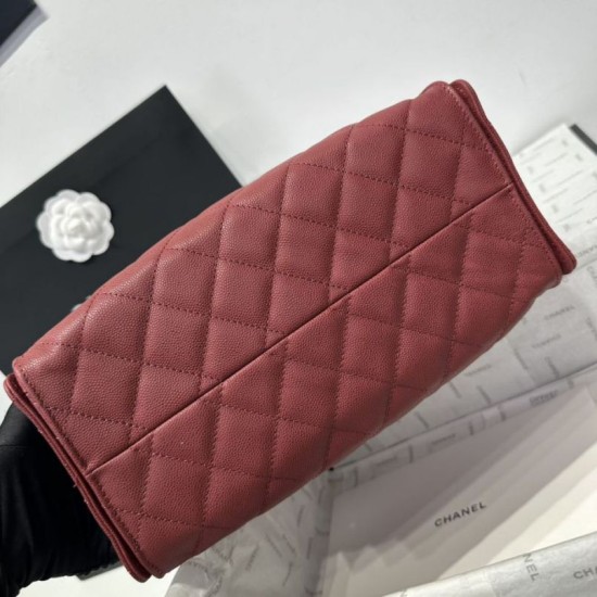 Replica Chanel 25c AS5293 Small Vintage Hobo Drawstring bucket Bag Grained Calfskin Red