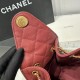 Replica Chanel 25c AS5293 Small Vintage Hobo Drawstring bucket Bag Grained Calfskin Red
