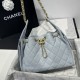 Replica Chanel 25c AS5293 Small Vintage Hobo Drawstring bucket Bag Grained Calfskin Blue