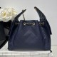Replica Chanel 25c AS5293 Small Vintage Hobo Drawstring bucket Bag Grained Calfskin Dark Blue