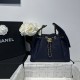 Replica Chanel 25c AS5293 Small Vintage Hobo Drawstring bucket Bag Grained Calfskin Dark Blue