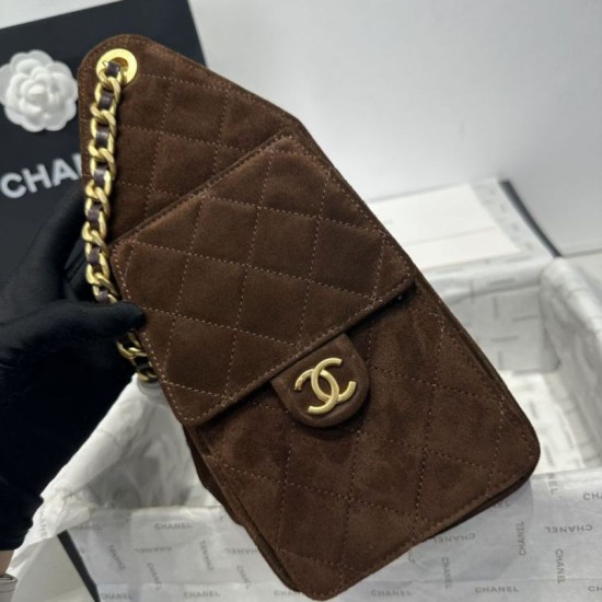 Replica Chanel 25c AS5293 Small Vintage Hobo Drawstring bucket Bag Denim Coffee