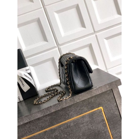 Replica Chanel 25K Small Flap Bag With Golden Ball Black Lambskin 